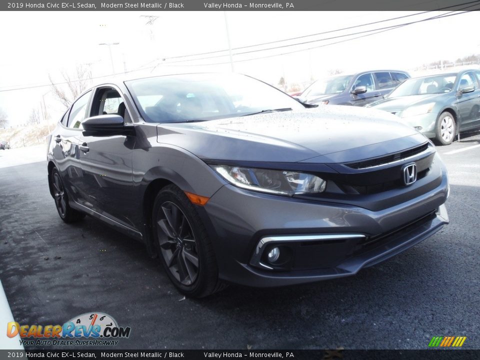 2019 Honda Civic EX-L Sedan Modern Steel Metallic / Black Photo #6