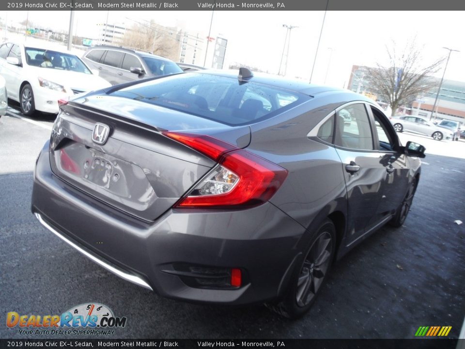 2019 Honda Civic EX-L Sedan Modern Steel Metallic / Black Photo #7