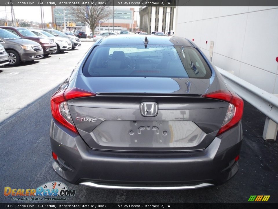 2019 Honda Civic EX-L Sedan Modern Steel Metallic / Black Photo #8