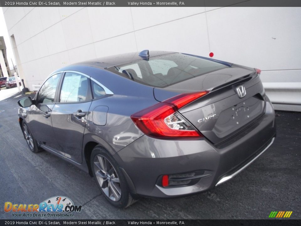 2019 Honda Civic EX-L Sedan Modern Steel Metallic / Black Photo #9