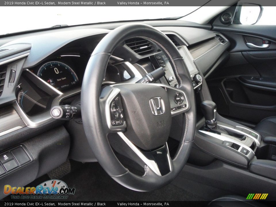 2019 Honda Civic EX-L Sedan Modern Steel Metallic / Black Photo #12