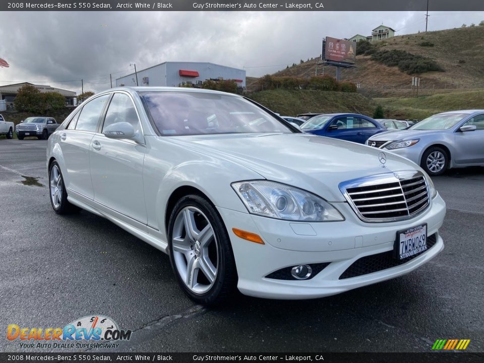 2008 Mercedes-Benz S 550 Sedan Arctic White / Black Photo #1