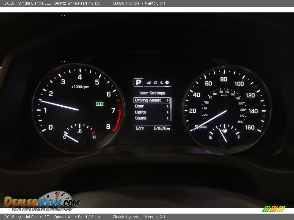 2018 Hyundai Elantra SEL Quartz White Pearl / Black Photo #8