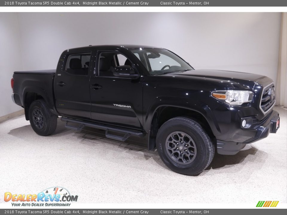 2018 Toyota Tacoma SR5 Double Cab 4x4 Midnight Black Metallic / Cement Gray Photo #1