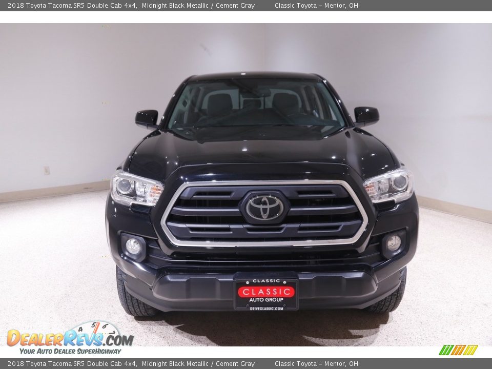 2018 Toyota Tacoma SR5 Double Cab 4x4 Midnight Black Metallic / Cement Gray Photo #2