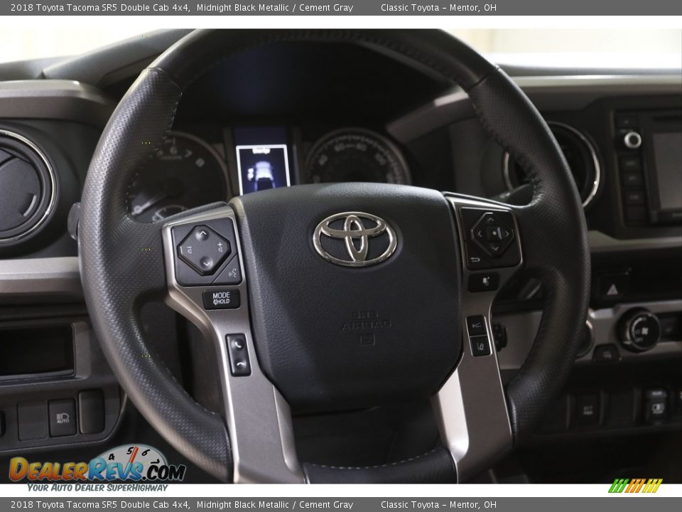 2018 Toyota Tacoma SR5 Double Cab 4x4 Midnight Black Metallic / Cement Gray Photo #7