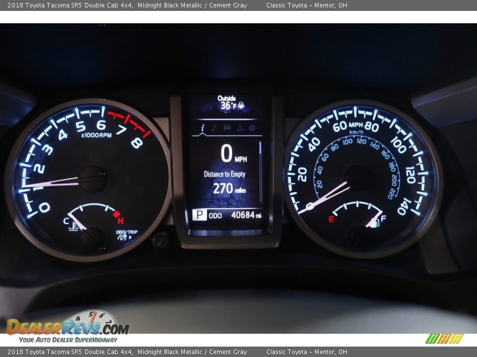 2018 Toyota Tacoma SR5 Double Cab 4x4 Midnight Black Metallic / Cement Gray Photo #8