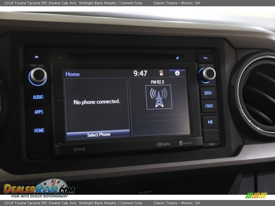 2018 Toyota Tacoma SR5 Double Cab 4x4 Midnight Black Metallic / Cement Gray Photo #10