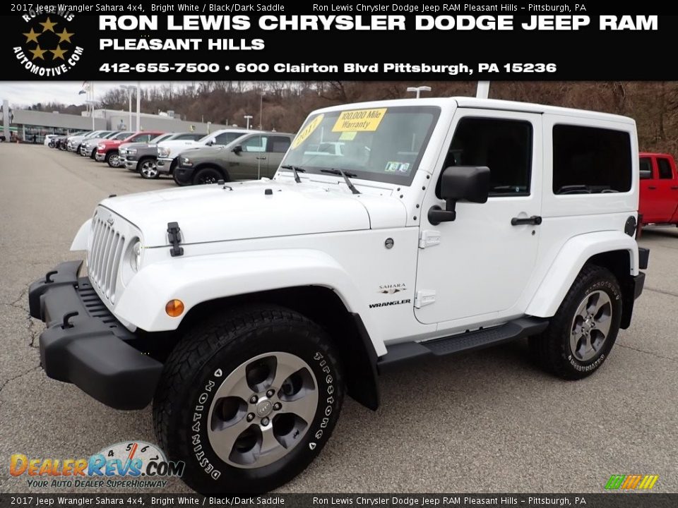 2017 Jeep Wrangler Sahara 4x4 Bright White / Black/Dark Saddle Photo #1