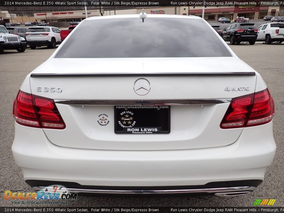 2014 Mercedes-Benz E 350 4Matic Sport Sedan Polar White / Silk Beige/Espresso Brown Photo #4