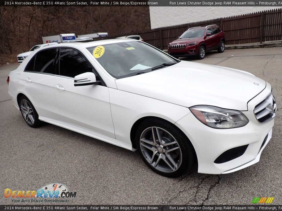 2014 Mercedes-Benz E 350 4Matic Sport Sedan Polar White / Silk Beige/Espresso Brown Photo #8