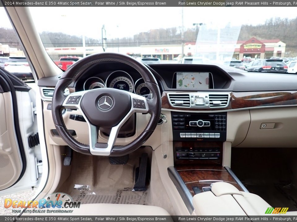 2014 Mercedes-Benz E 350 4Matic Sport Sedan Polar White / Silk Beige/Espresso Brown Photo #13