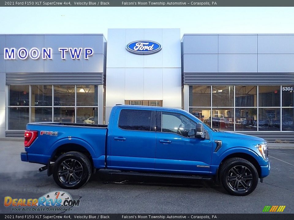 2021 Ford F150 XLT SuperCrew 4x4 Velocity Blue / Black Photo #1