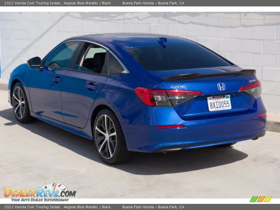 2022 Honda Civic Touring Sedan Aegean Blue Metallic / Black Photo #2