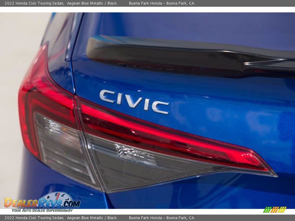 2022 Honda Civic Touring Sedan Aegean Blue Metallic / Black Photo #10