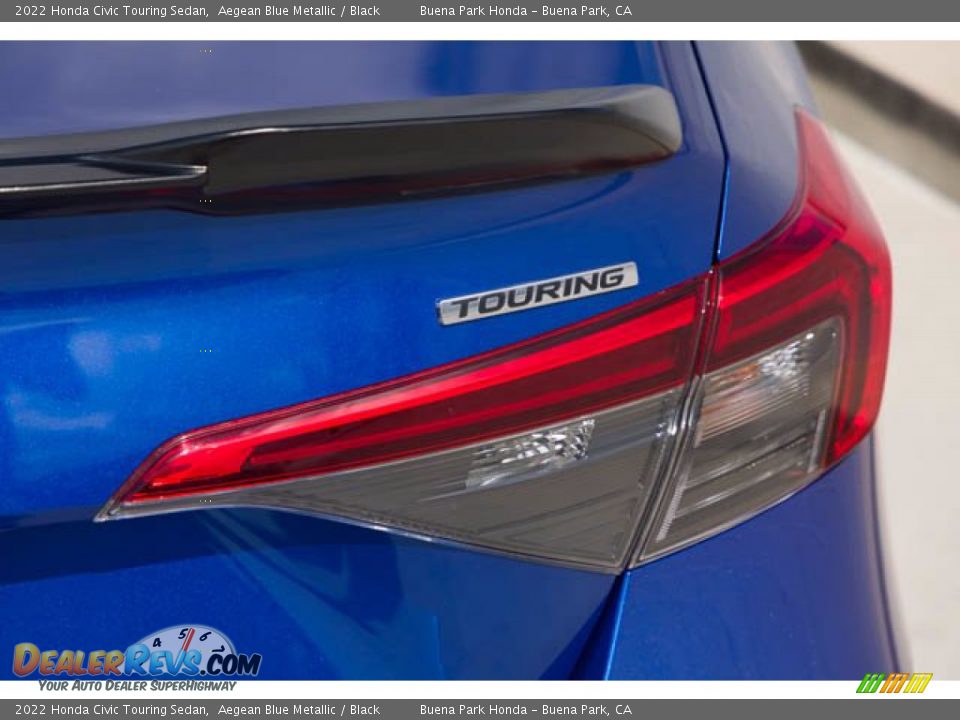 2022 Honda Civic Touring Sedan Aegean Blue Metallic / Black Photo #11