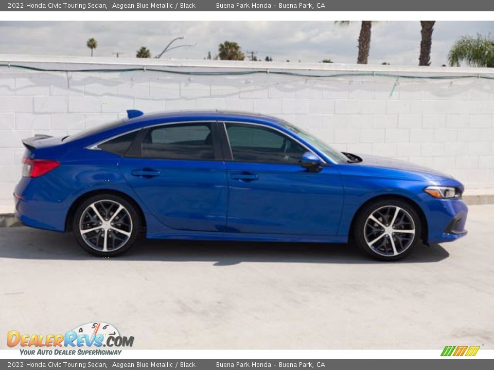 2022 Honda Civic Touring Sedan Aegean Blue Metallic / Black Photo #12