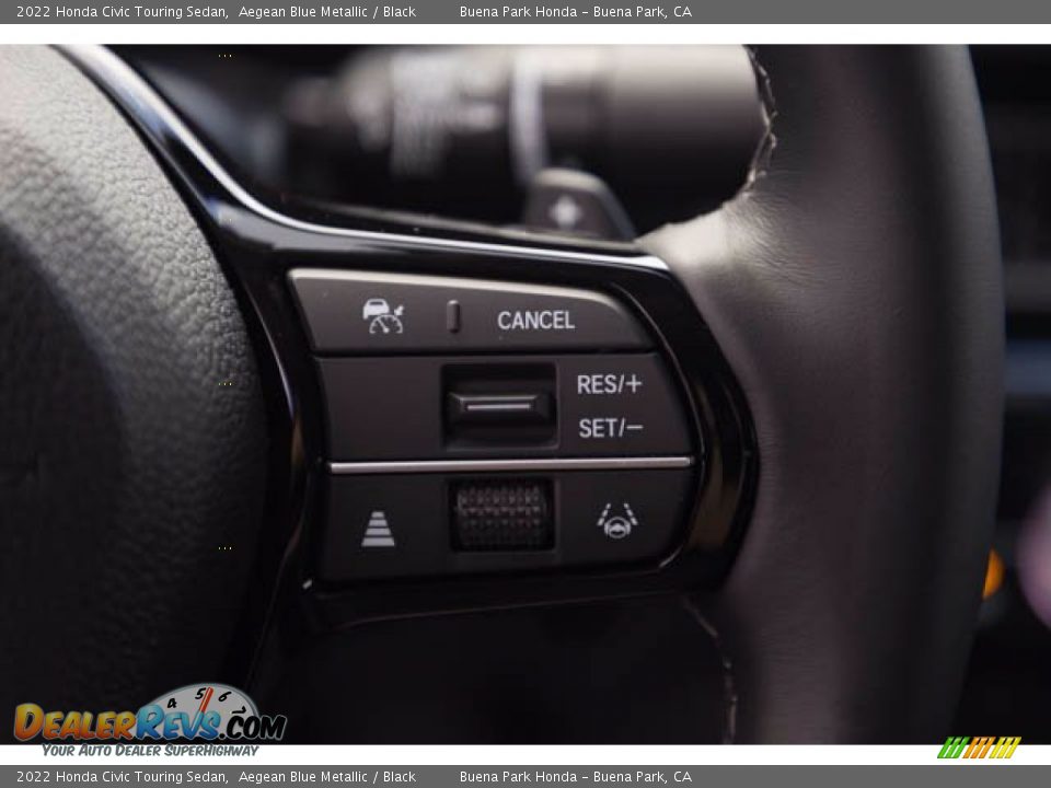 2022 Honda Civic Touring Sedan Aegean Blue Metallic / Black Photo #15