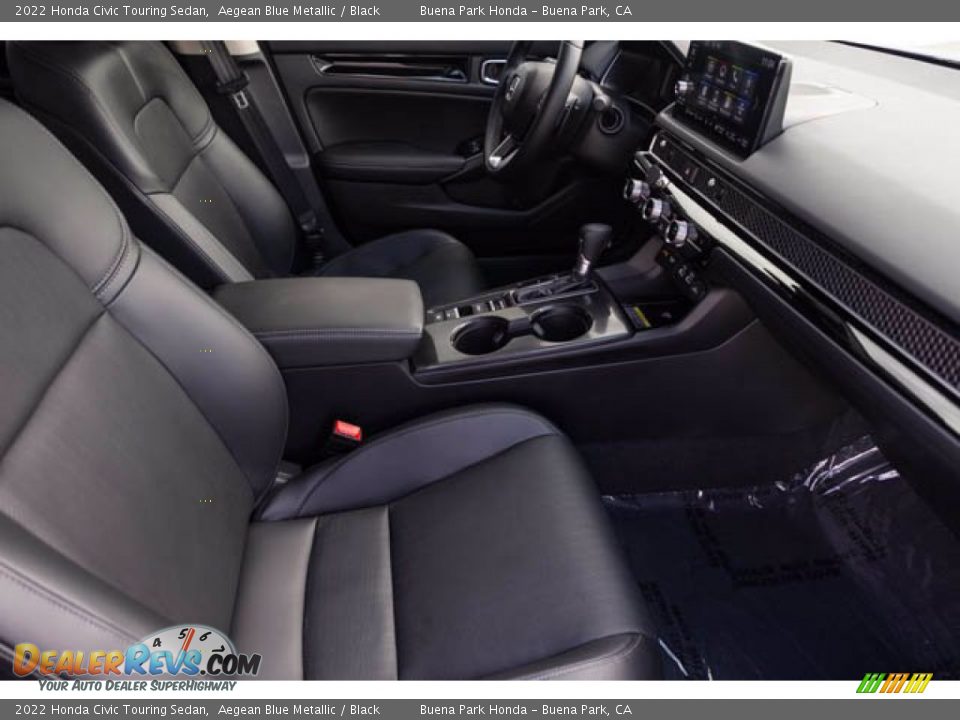 2022 Honda Civic Touring Sedan Aegean Blue Metallic / Black Photo #24