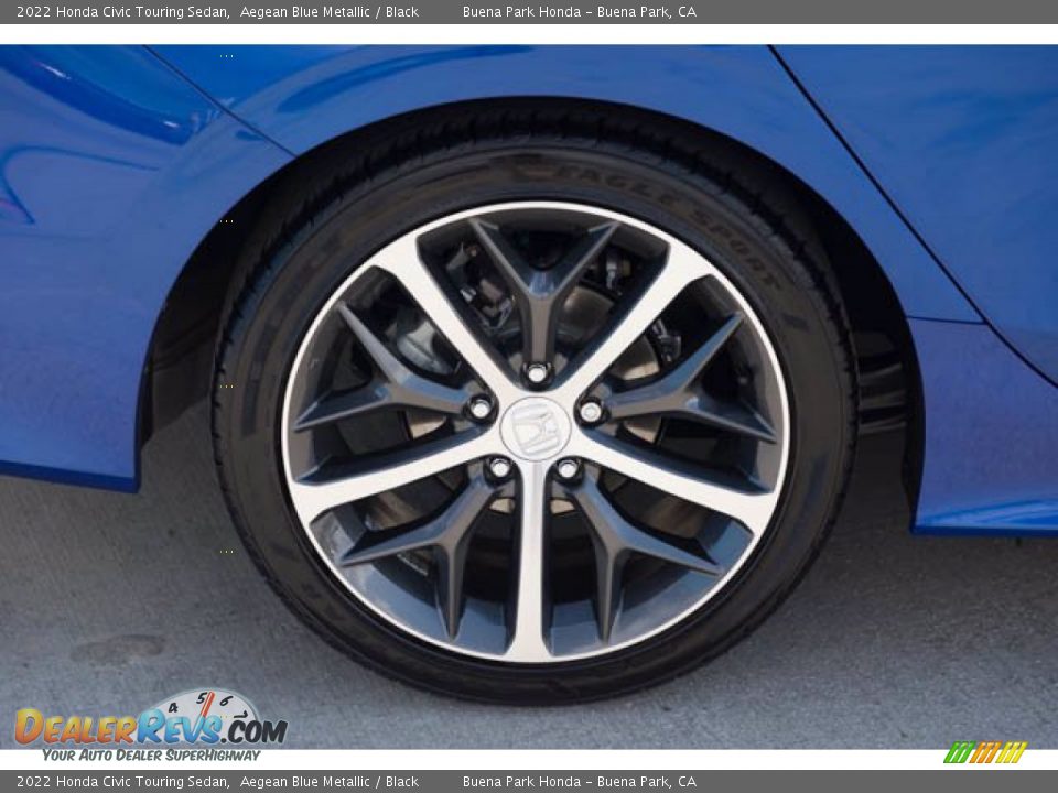 2022 Honda Civic Touring Sedan Aegean Blue Metallic / Black Photo #36