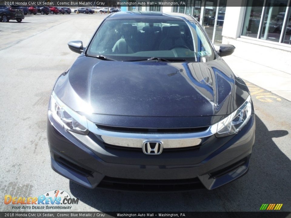 2018 Honda Civic LX Sedan Cosmic Blue Metallic / Gray Photo #3