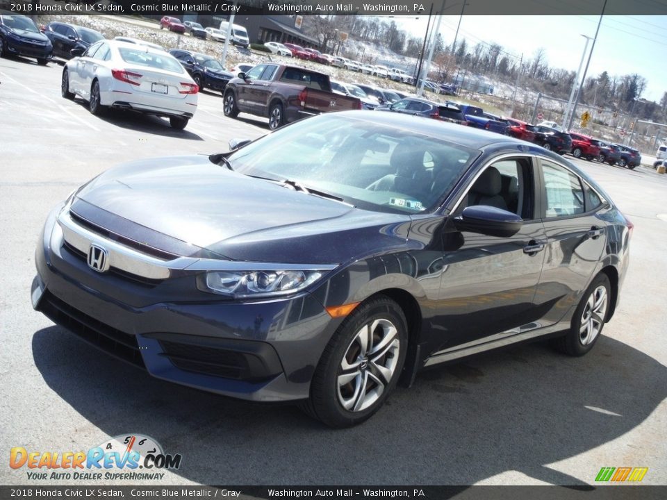 2018 Honda Civic LX Sedan Cosmic Blue Metallic / Gray Photo #4