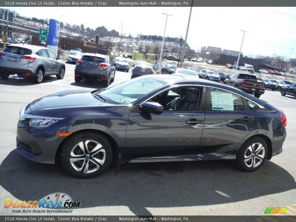 2018 Honda Civic LX Sedan Cosmic Blue Metallic / Gray Photo #5