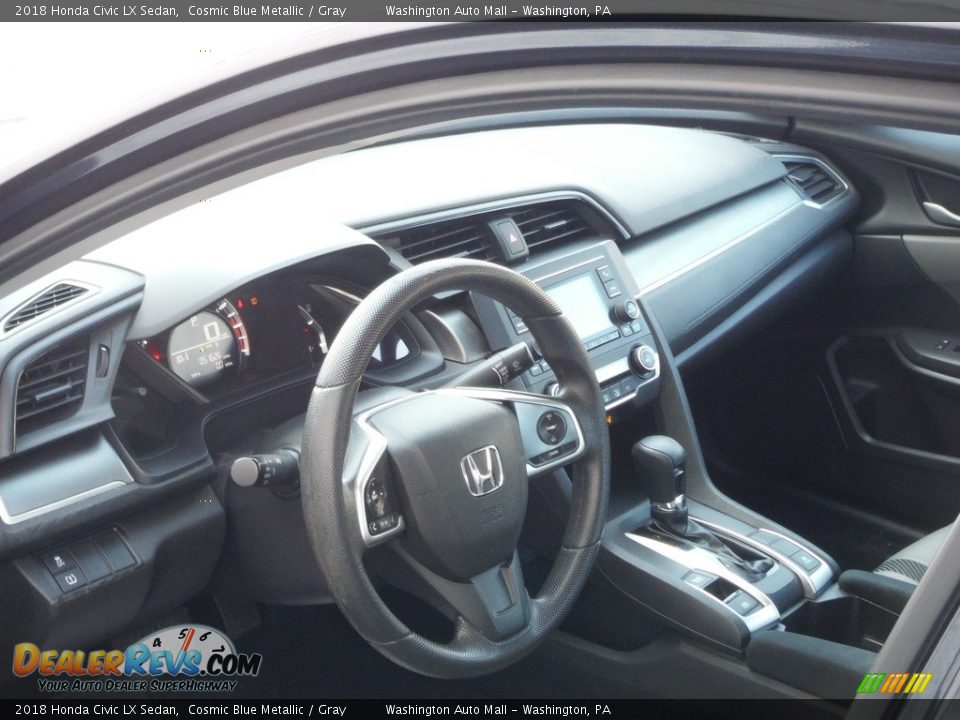 2018 Honda Civic LX Sedan Cosmic Blue Metallic / Gray Photo #9