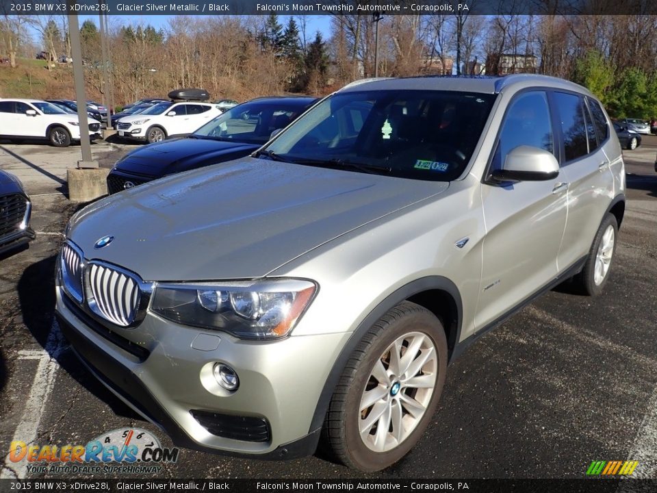 2015 BMW X3 xDrive28i Glacier Silver Metallic / Black Photo #1