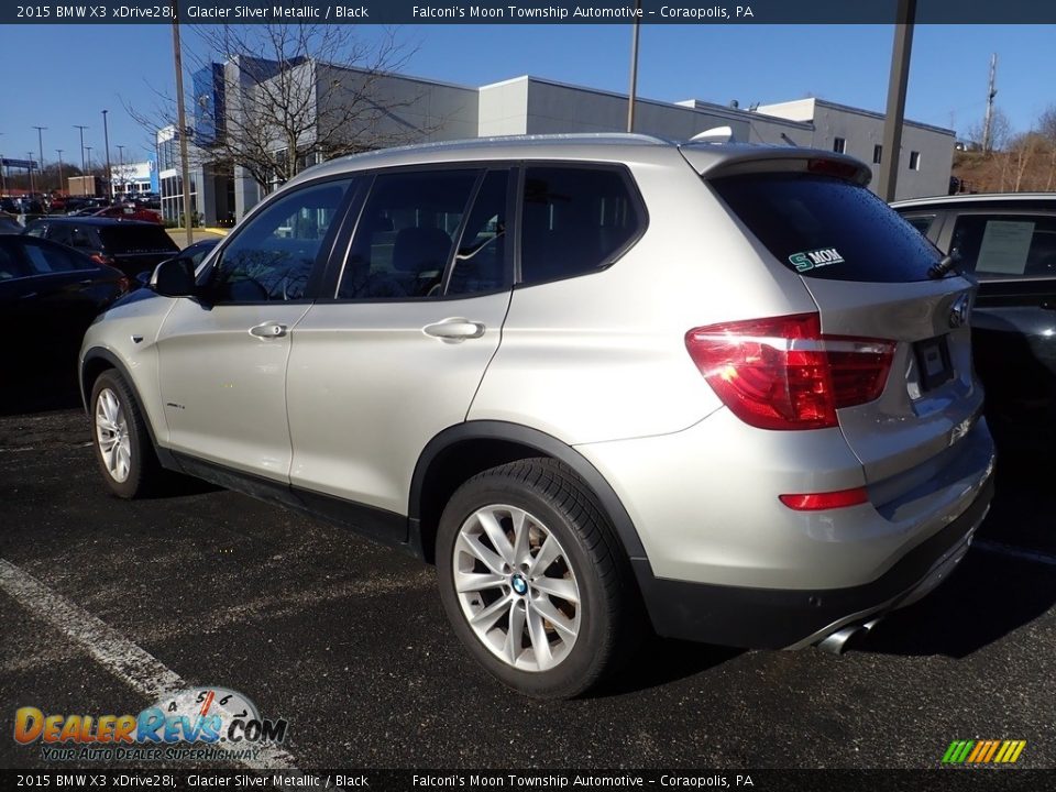 2015 BMW X3 xDrive28i Glacier Silver Metallic / Black Photo #2