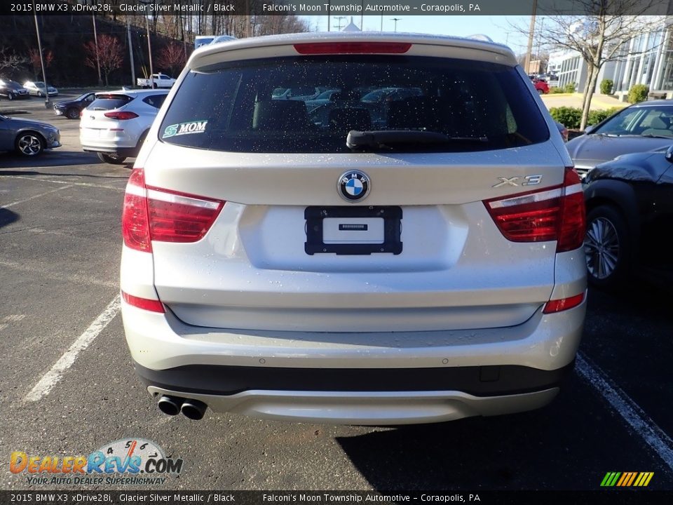 2015 BMW X3 xDrive28i Glacier Silver Metallic / Black Photo #3