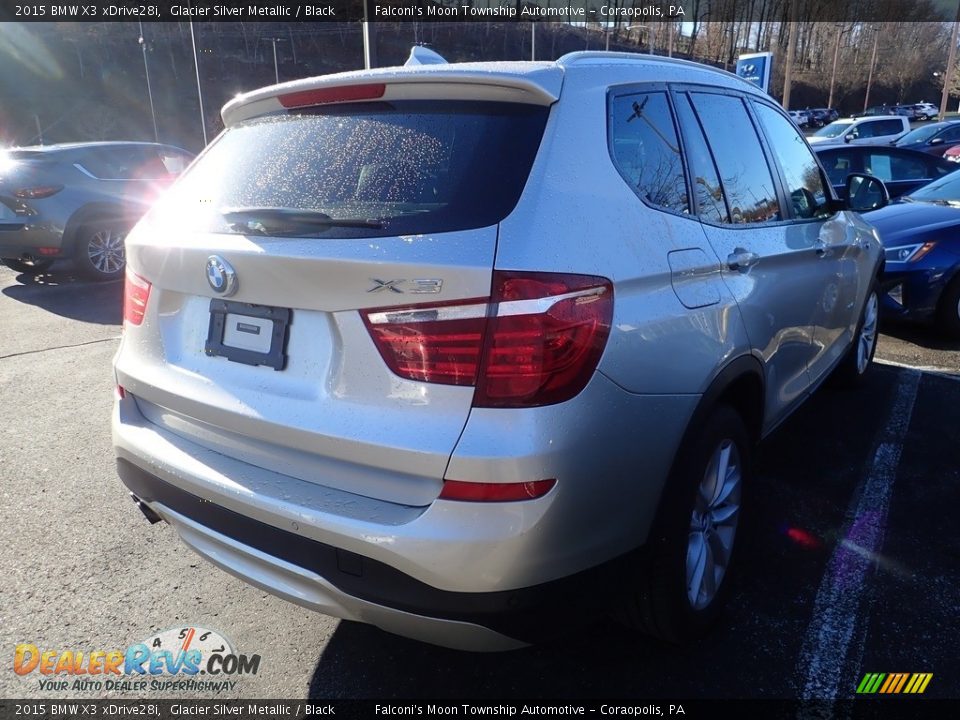 2015 BMW X3 xDrive28i Glacier Silver Metallic / Black Photo #4