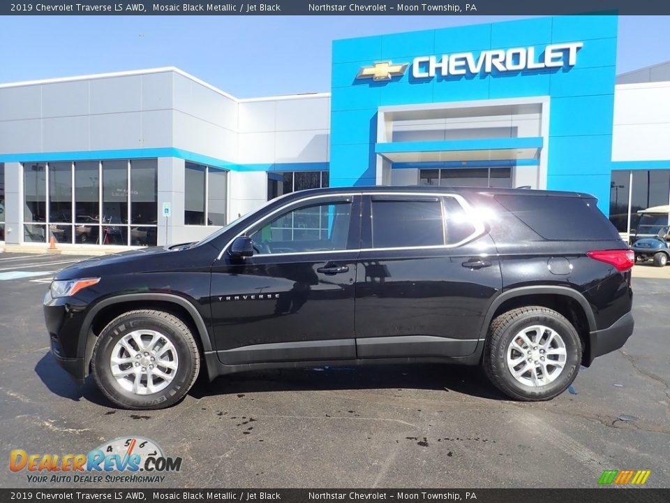 2019 Chevrolet Traverse LS AWD Mosaic Black Metallic / Jet Black Photo #3