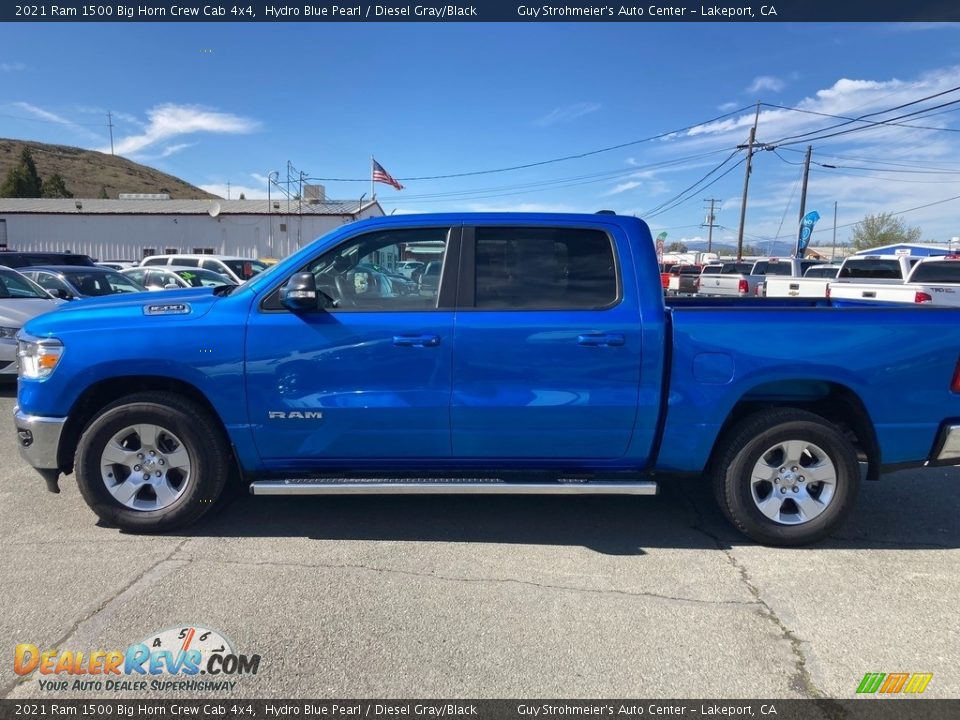 2021 Ram 1500 Big Horn Crew Cab 4x4 Hydro Blue Pearl / Diesel Gray/Black Photo #4