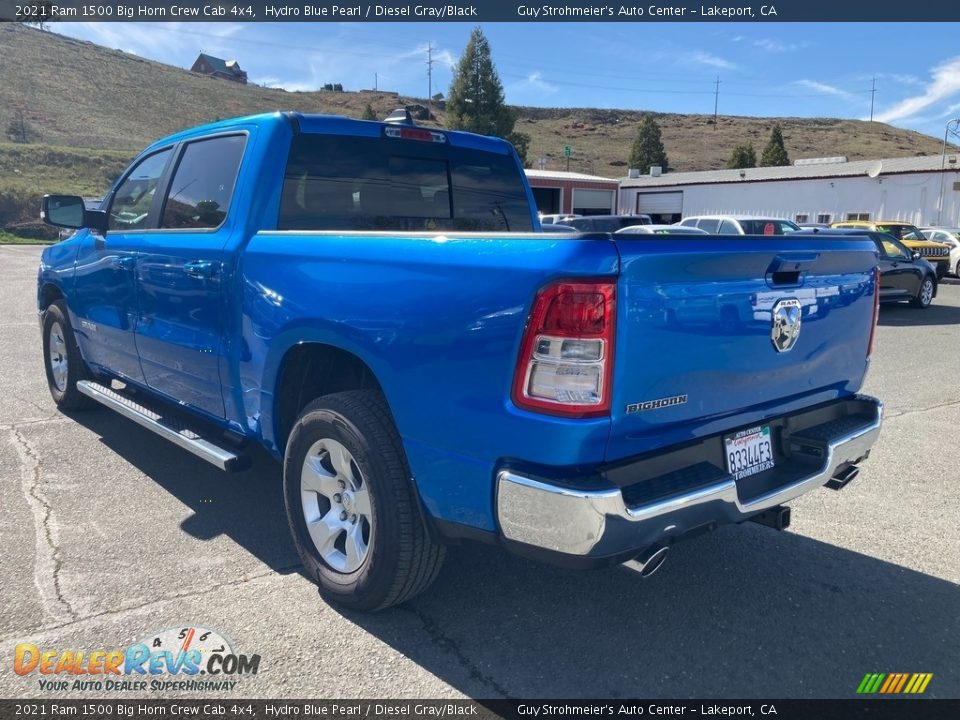 2021 Ram 1500 Big Horn Crew Cab 4x4 Hydro Blue Pearl / Diesel Gray/Black Photo #5