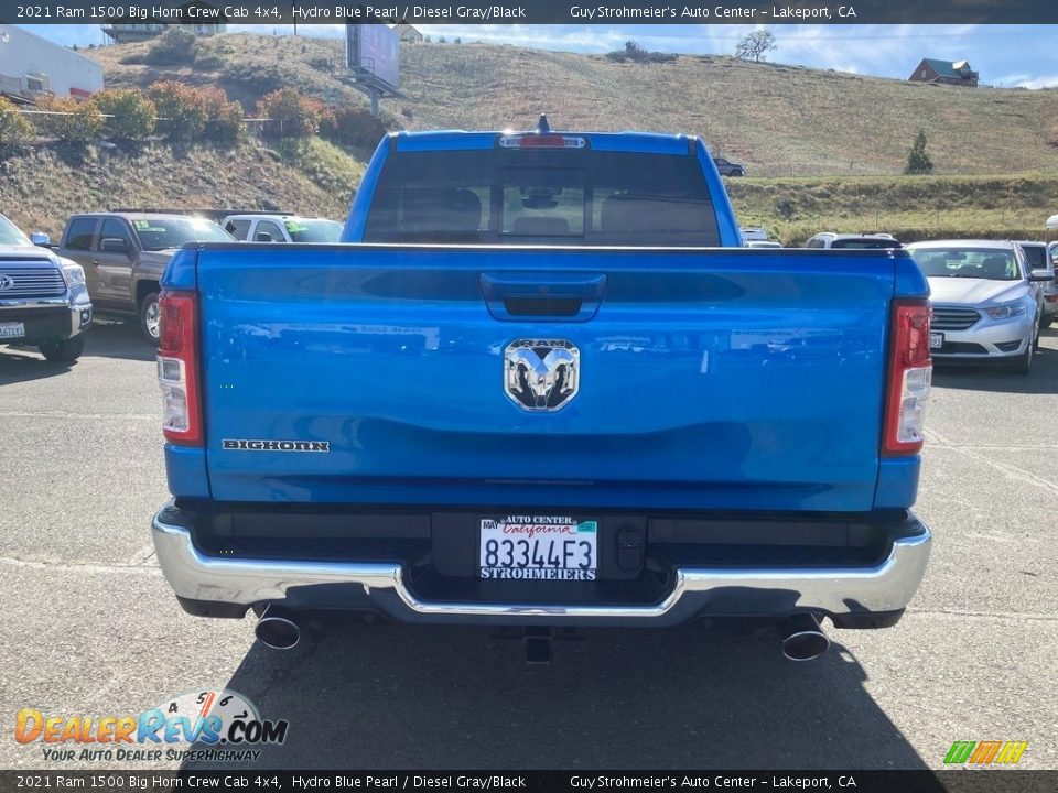 2021 Ram 1500 Big Horn Crew Cab 4x4 Hydro Blue Pearl / Diesel Gray/Black Photo #6