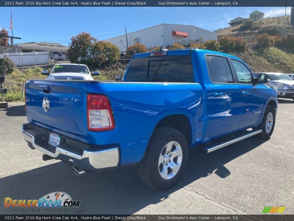 2021 Ram 1500 Big Horn Crew Cab 4x4 Hydro Blue Pearl / Diesel Gray/Black Photo #7