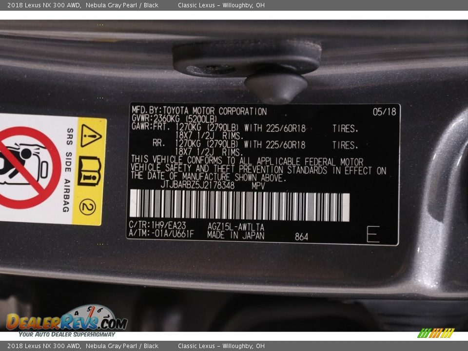 2018 Lexus NX 300 AWD Nebula Gray Pearl / Black Photo #22