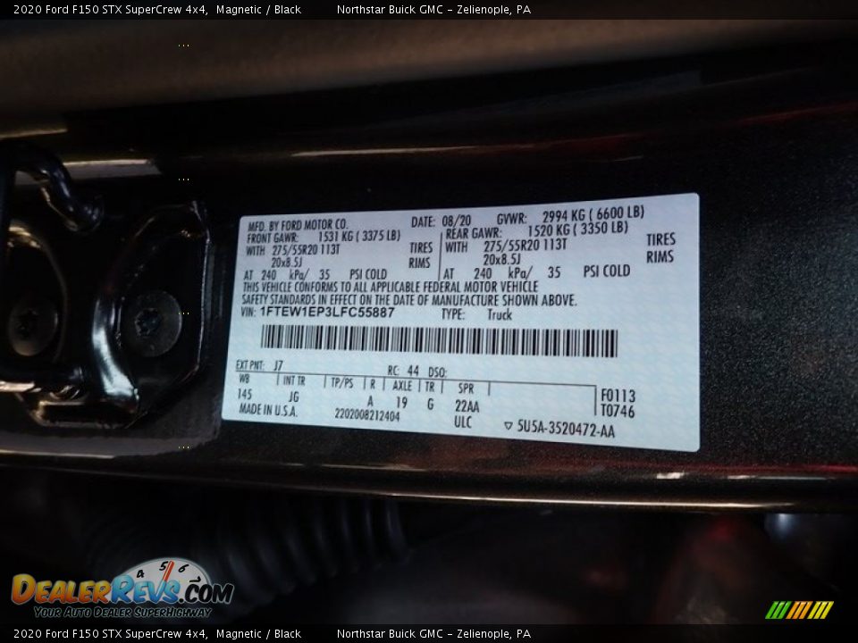 2020 Ford F150 STX SuperCrew 4x4 Magnetic / Black Photo #16