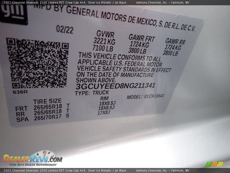 2022 Chevrolet Silverado 1500 Limited RST Crew Cab 4x4 Silver Ice Metallic / Jet Black Photo #15