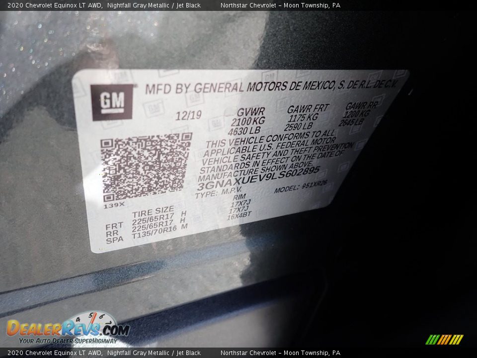 2020 Chevrolet Equinox LT AWD Nightfall Gray Metallic / Jet Black Photo #28