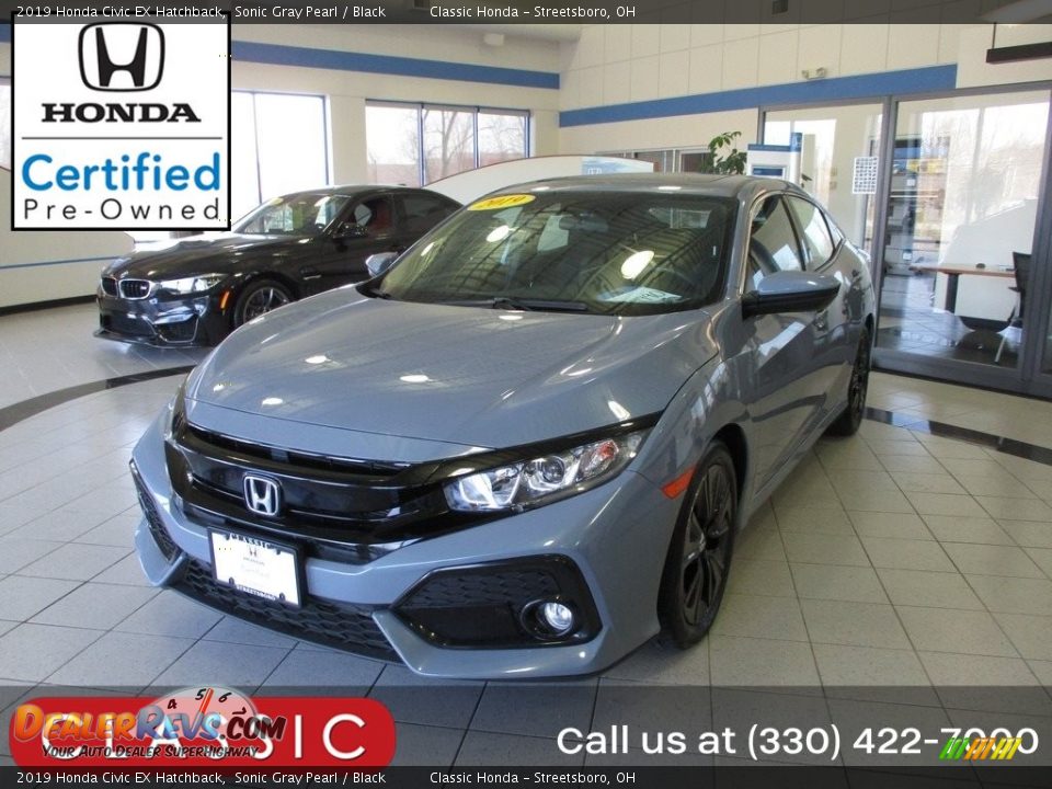 2019 Honda Civic EX Hatchback Sonic Gray Pearl / Black Photo #1