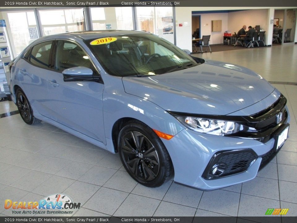 2019 Honda Civic EX Hatchback Sonic Gray Pearl / Black Photo #3