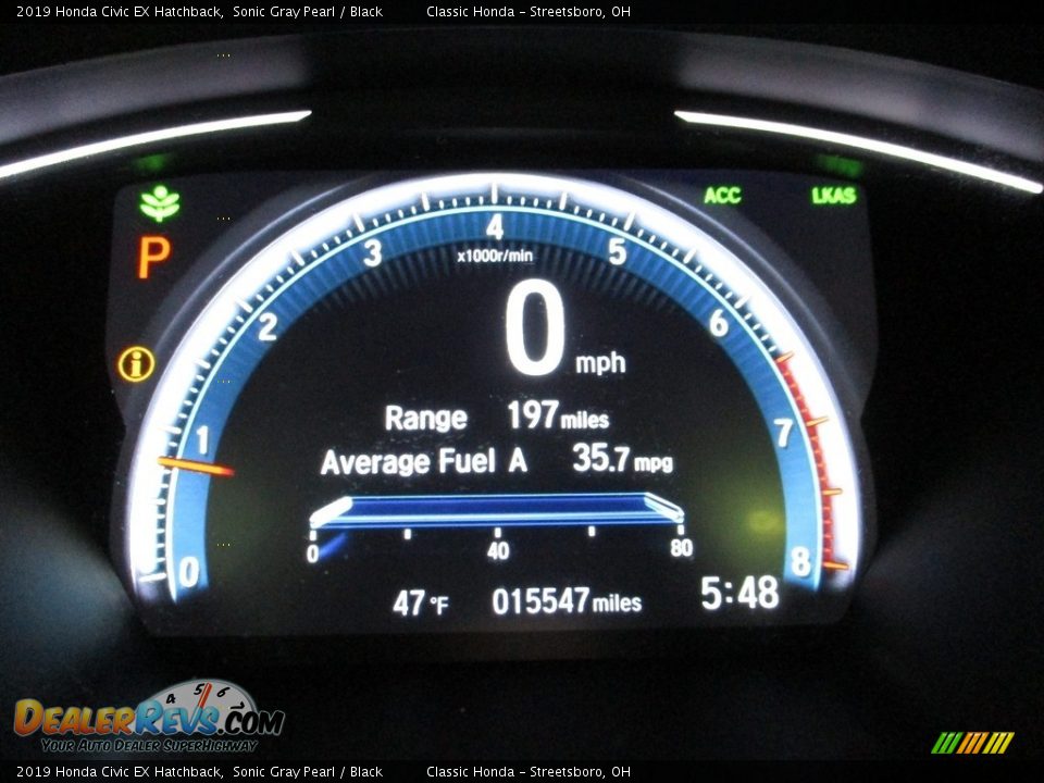 2019 Honda Civic EX Hatchback Sonic Gray Pearl / Black Photo #34