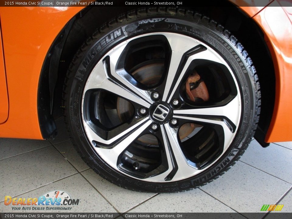 2015 Honda Civic Si Coupe Orange Fire Pearl / Si Black/Red Photo #5