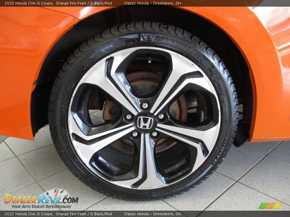 2015 Honda Civic Si Coupe Orange Fire Pearl / Si Black/Red Photo #6