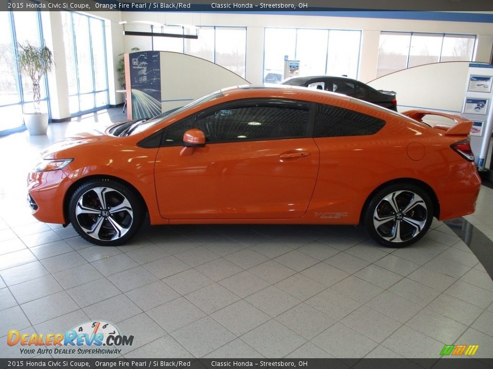 2015 Honda Civic Si Coupe Orange Fire Pearl / Si Black/Red Photo #10