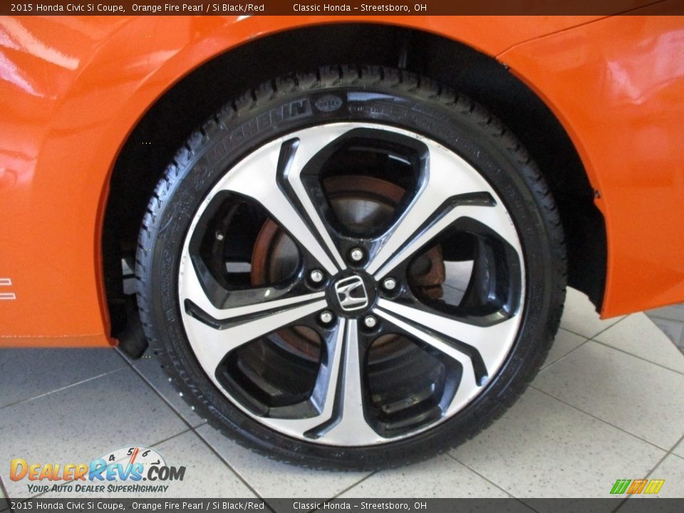 2015 Honda Civic Si Coupe Orange Fire Pearl / Si Black/Red Photo #11