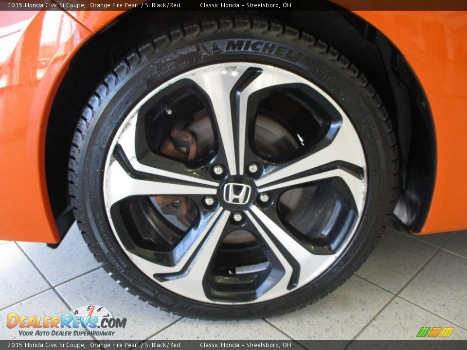 2015 Honda Civic Si Coupe Orange Fire Pearl / Si Black/Red Photo #12