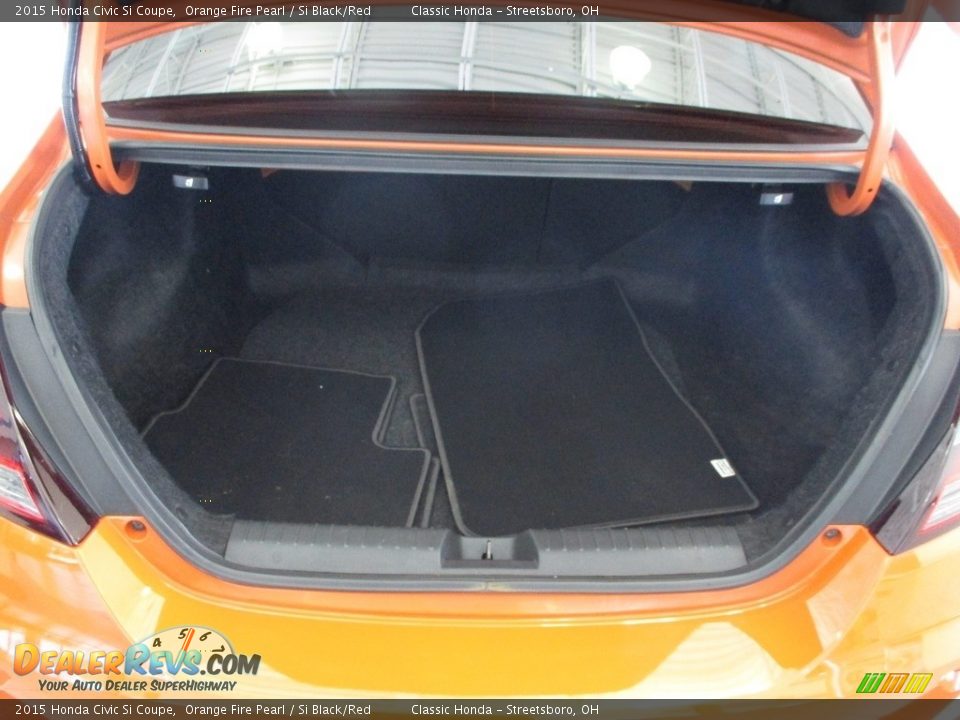 2015 Honda Civic Si Coupe Orange Fire Pearl / Si Black/Red Photo #13